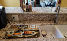 Load image into Gallery viewer, Silky Terrier Fall Kitchen Pumpkins Dish Drying Mat
