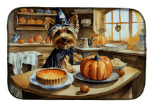 Load image into Gallery viewer, Silky Terrier Fall Kitchen Pumpkins Dish Drying Mat