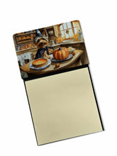 Load image into Gallery viewer, Silky Terrier Fall Kitchen Pumpkins Sticky Note Holder- Refiilable Desk Accessory Note Pad