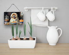 Load image into Gallery viewer, Tibetan Mastiff Fall Kitchen Pumpkins Wall or Door Hanging Prints