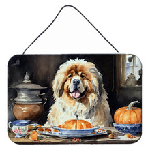 Load image into Gallery viewer, Tibetan Mastiff Fall Kitchen Pumpkins Wall or Door Hanging Prints