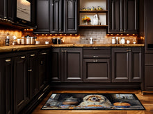 Load image into Gallery viewer, Tibetan Mastiff Fall Kitchen Pumpkins Runner Mat 28x58