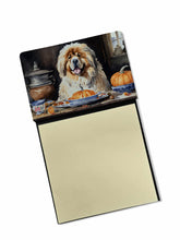 Load image into Gallery viewer, Tibetan Mastiff Fall Kitchen Pumpkins Sticky Note Holder- Refiilable Desk Accessory Note Pad