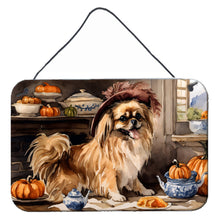 Load image into Gallery viewer, Tibetan Spaniel Fall Kitchen Pumpkins Wall or Door Hanging Prints
