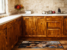Load image into Gallery viewer, Tibetan Spaniel Fall Kitchen Pumpkins Runner Mat 28x58