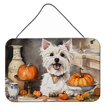Load image into Gallery viewer, Westie Fall Kitchen Pumpkins Wall or Door Hanging Prints