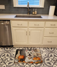 Load image into Gallery viewer, Westie Fall Kitchen Pumpkins Memory Foam Kitchen Mat