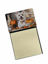 Load image into Gallery viewer, Westie Fall Kitchen Pumpkins Sticky Note Holder- Refiilable Desk Accessory Note Pad