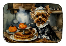 Load image into Gallery viewer, Yorkie Fall Kitchen Pumpkins Dish Drying Mat