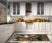 Load image into Gallery viewer, Yorkie Fall Kitchen Pumpkins Runner Mat 28x58