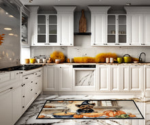 Load image into Gallery viewer, Yorkie Fall Kitchen Pumpkins Runner Mat 28x58