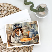 Load image into Gallery viewer, Basset Hound Fall Kitchen Pumpkins Greeting Cards -  Blank Note Cards – 8-Pack of Artist-Designed Cards with Envelopes