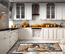 Load image into Gallery viewer, Basset Hound Fall Kitchen Pumpkins Runner Mat 28x58