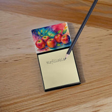 Load image into Gallery viewer, Colorful Apples Sticky Note Holder- Refiilable Desk Accessory Note Pad