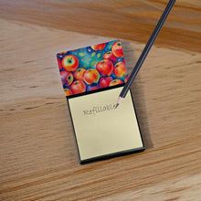 Load image into Gallery viewer, Colorful Apples Sticky Note Holder- Refiilable Desk Accessory Note Pad