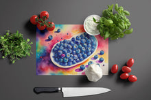 Load image into Gallery viewer, Colorful Blueberries Glass Cutting Boards – Durable, Decorative Kitchen Art Large