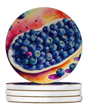 Load image into Gallery viewer, Colorful Blueberries Large Sandstone Coasters Pack of 4