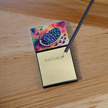 Load image into Gallery viewer, Colorful Blueberries Sticky Note Holder- Refiilable Desk Accessory Note Pad