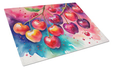 Load image into Gallery viewer, Colorful Cherries Glass Cutting Boards – Durable, Decorative Kitchen Art Large