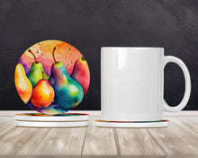 Load image into Gallery viewer, Colorful Pears Large Sandstone Coasters Pack of 4