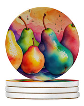 Load image into Gallery viewer, Colorful Pears Large Sandstone Coasters Pack of 4