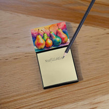 Load image into Gallery viewer, Colorful Pears Sticky Note Holder- Refiilable Desk Accessory Note Pad