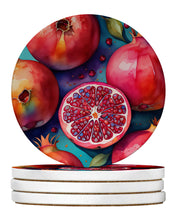 Load image into Gallery viewer, Colorful Pomegranates Large Sandstone Coasters Pack of 4