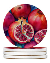 Load image into Gallery viewer, Colorful Pomegranates Large Sandstone Coasters Pack of 4