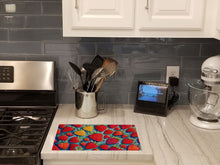 Load image into Gallery viewer, Colorful Strawberries Glass Cutting Boards – Durable, Decorative Kitchen Art Large