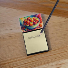 Load image into Gallery viewer, Colorful Apples Sticky Note Holder- Refiilable Desk Accessory Note Pad