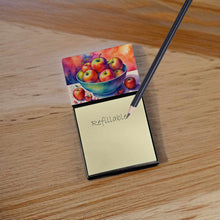 Load image into Gallery viewer, Colorful Apples Sticky Note Holder- Refiilable Desk Accessory Note Pad