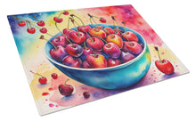 Load image into Gallery viewer, Colorful Cherries Glass Cutting Boards – Durable, Decorative Kitchen Art Large
