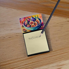 Load image into Gallery viewer, Colorful Figs Sticky Note Holder- Refiilable Desk Accessory Note Pad