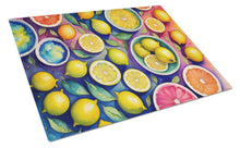 Load image into Gallery viewer, Colorful Lemons Glass Cutting Boards – Durable, Decorative Kitchen Art Large