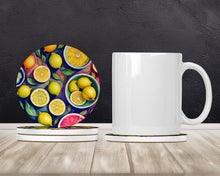 Load image into Gallery viewer, Colorful Lemons Large Sandstone Coasters Pack of 4