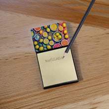 Load image into Gallery viewer, Colorful Lemons Sticky Note Holder- Refiilable Desk Accessory Note Pad