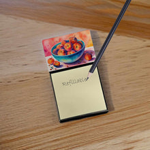 Load image into Gallery viewer, Colorful Peaches Sticky Note Holder- Refiilable Desk Accessory Note Pad