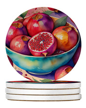Load image into Gallery viewer, Colorful Pomegranates Large Sandstone Coasters Pack of 4