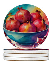 Load image into Gallery viewer, Colorful Pomegranates Large Sandstone Coasters Pack of 4