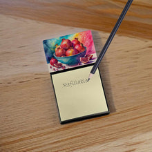 Load image into Gallery viewer, Colorful Pomegranates Sticky Note Holder- Refiilable Desk Accessory Note Pad