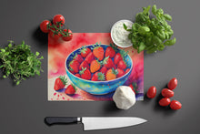 Load image into Gallery viewer, Colorful Strawberries Glass Cutting Boards – Durable, Decorative Kitchen Art Large