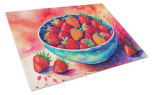 Load image into Gallery viewer, Colorful Strawberries Glass Cutting Boards – Durable, Decorative Kitchen Art Large