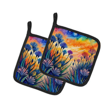 Load image into Gallery viewer, Colorful Agapanthus Pot Holders - Set of 2 Decorative Kitchen Helpers | Made in the USA