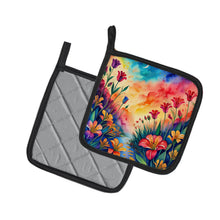Load image into Gallery viewer, Colorful Alstroemerias Pot Holders - Set of 2 Decorative Kitchen Helpers | Made in the USA