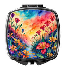 Load image into Gallery viewer, Colorful Alstroemerias Compact Mirror – Stylish Purse Mirror with Artistic Covers