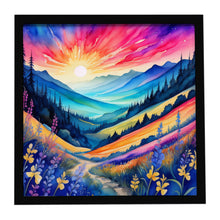 Load image into Gallery viewer, Colorful Annual Larkspur Framed Metal Print