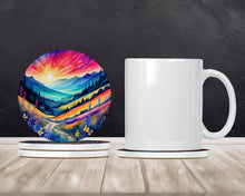Load image into Gallery viewer, Colorful Annual Larkspur Large Sandstone Coasters Pack of 4