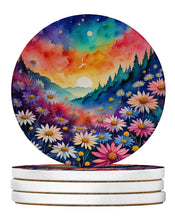 Load image into Gallery viewer, Colorful Asters Large Sandstone Coasters Pack of 4