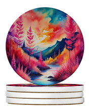 Load image into Gallery viewer, Colorful Astilbe Large Sandstone Coasters Pack of 4