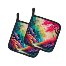 Load image into Gallery viewer, Colorful Azaleas Pot Holders - Set of 2 Decorative Kitchen Helpers | Made in the USA